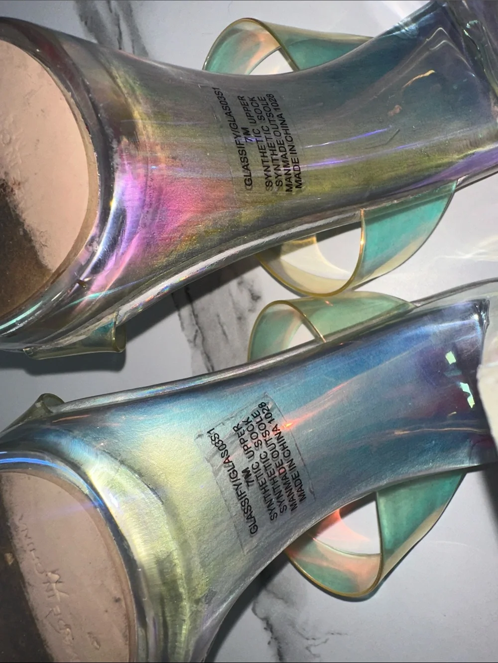 Steve Madden Iridescent Clear Strap Platform Heels - Picture 10 of 10